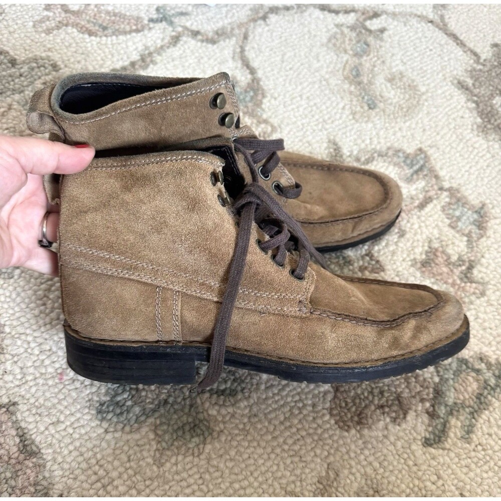 Banana Republic Mens Leather Suede High Boots Mens Size 9M Tan Beige